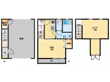 グランデピーノ(1SK/1階)の間取り写真