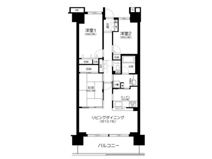 グローリオ志村ハウス(3LDK/4階)の間取り写真