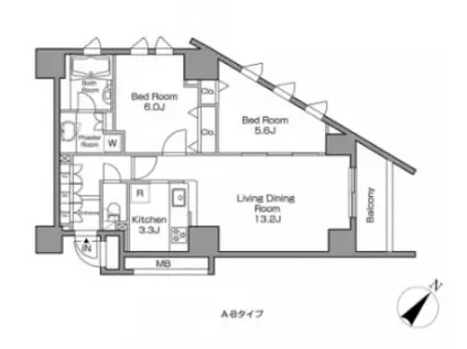 レジディアタワー中目黒(2LDK/8階)の間取り写真
