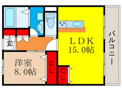 ハウスリッチプレイス(1LDK/3階)の間取り写真