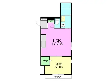 MAISON BLANCHE(1LDK/1階)の間取り写真