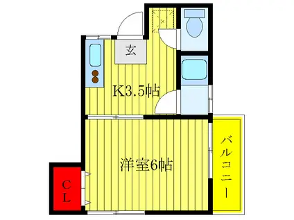 メゾンセレステ(1K/1階)の間取り写真