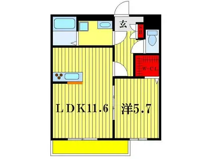 メゾン・ド・パステック(1LDK/1階)の間取り写真