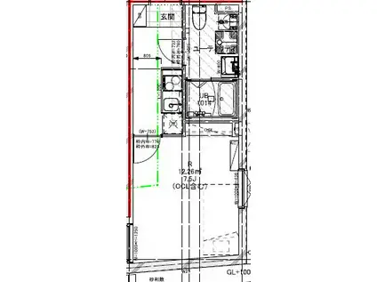 CREDCOURT品川中延(ワンルーム/4階)の間取り写真