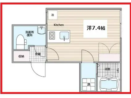 コフレ千住大橋(ワンルーム/1階)の間取り写真