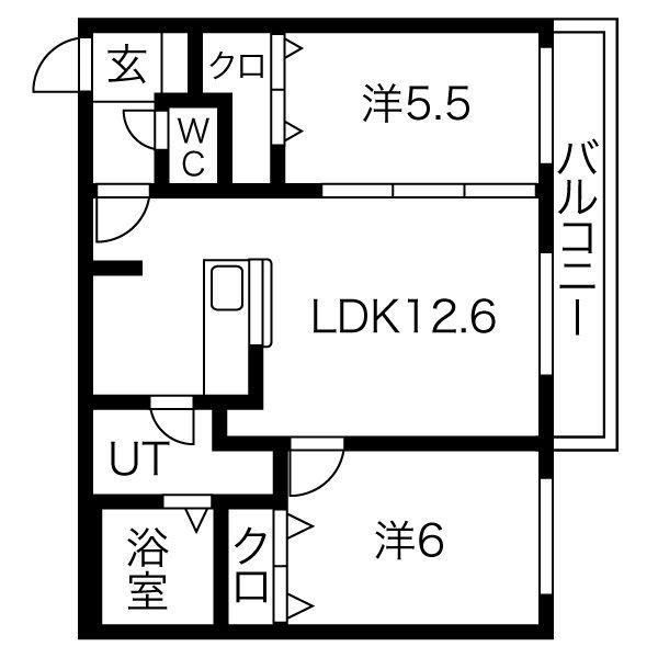 LAYLA(2LDK/2階)の間取り写真