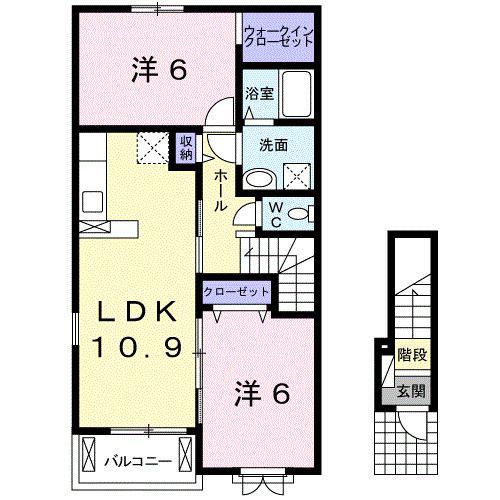 エトワール辻堂(2LDK/2階)の間取り写真