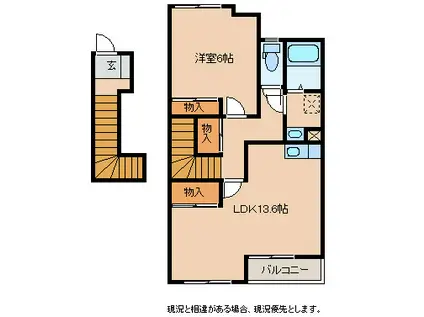 ディアコート・ドルチェ(1LDK/2階)の間取り写真