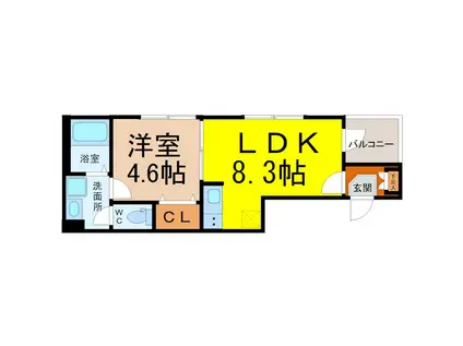 MINT TERRACE(1LDK/1階)の間取り写真