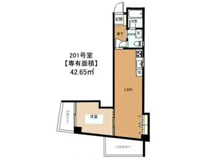 メゾントルチュベルト(1LDK/2階)の間取り写真