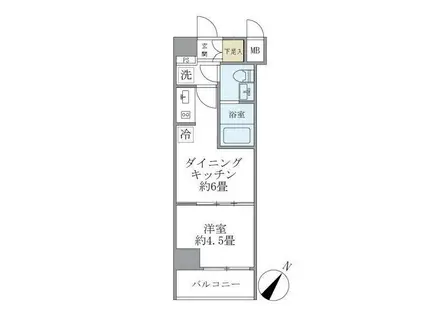 ジオエント駒込(1DK/5階)の間取り写真
