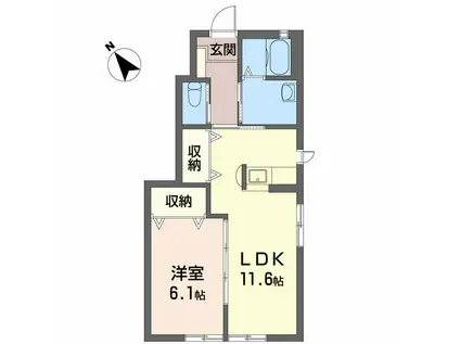 シャーメゾンディモア(1LDK/1階)の間取り写真