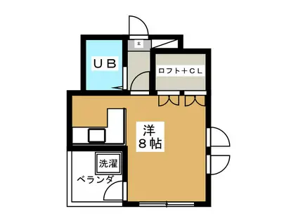 ファインコート旗の台(ワンルーム/4階)の間取り写真