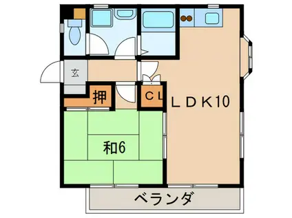 ベルデュール伊丹(1LDK/3階)の間取り写真