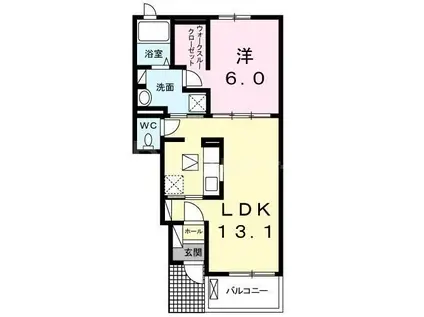 JR常磐線 北柏駅 徒歩26分 2階建 築9年(1LDK/1階)の間取り写真
