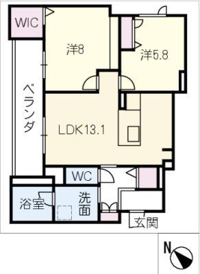 カーサ・レジデンス(2LDK/4階)の間取り写真