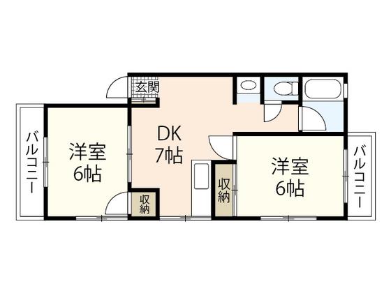 片岡ビル(2DK/3階)の間取り写真
