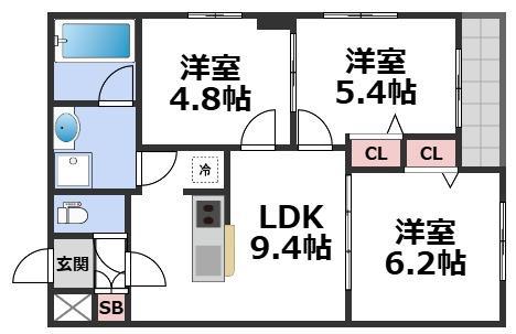 エス.フィールド奏(3LDK/5階)の間取り写真