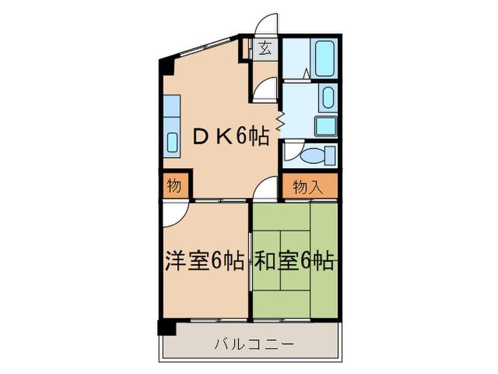 メゾンアイレス(2DK/3階)の間取り写真