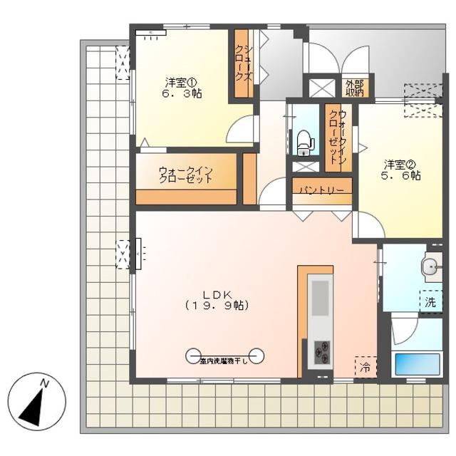 パルクエンテ(2LDK/1階)の間取り写真