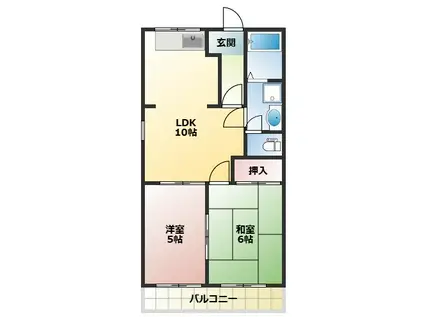 ファミリーパレスA(2LDK/1階)の間取り写真