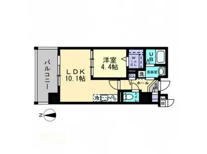 ハアラン国体町(1LDK/8階)の間取り写真