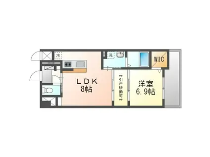 エアリーサンリット(1DK/1階)の間取り写真