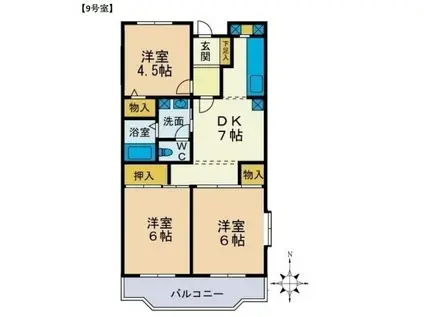 MIZUHOマンション(3DK/2階)の間取り写真