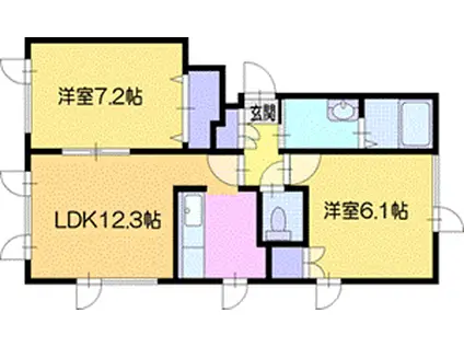白南ハイツ7(2LDK/2階)の間取り写真