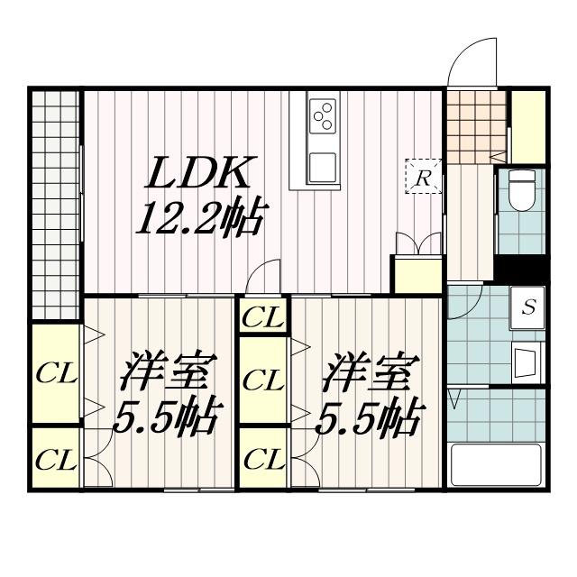 メゾン・ド・ロンジュ(2LDK/2階)の間取り写真