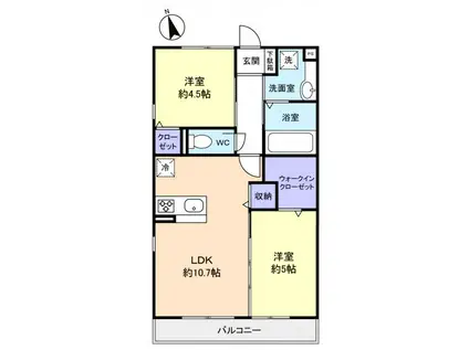 アリエッタ(2LDK/2階)の間取り写真