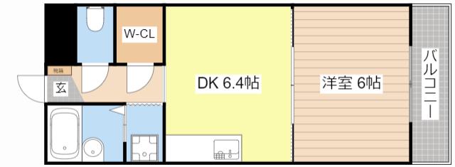 RFマンション祇園(1DK/3階)の間取り写真