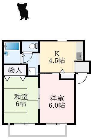 ナイティ池尻(2K/2階)の間取り写真