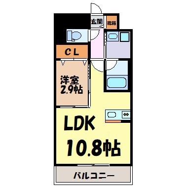 ポルタニグラ千種(1LDK/6階)の間取り写真