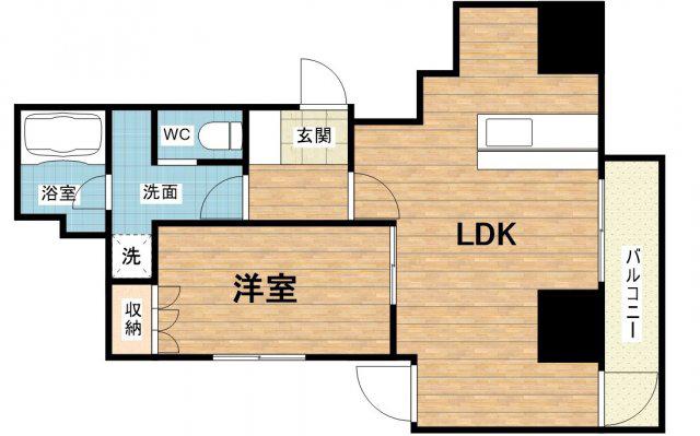 プレディアコート本町(1LDK/9階)の間取り写真