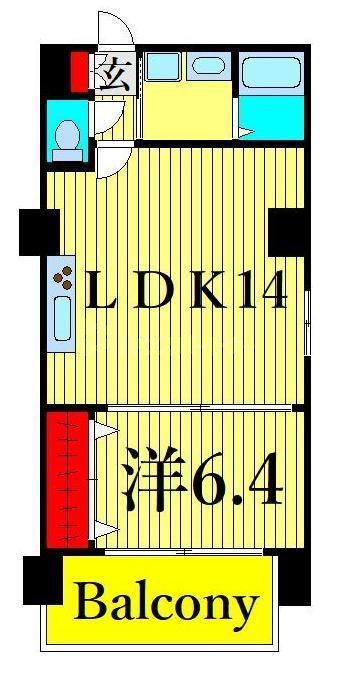 テルマエドムス根岸(1LDK/7階)の間取り写真