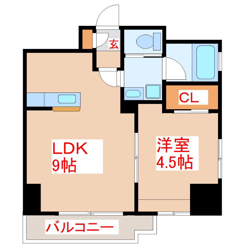 さくらヒルズ樋之口壱番館(1LDK/8階)の間取り写真