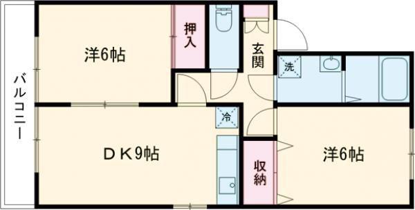 セジュールM(2DK/2階)の間取り写真