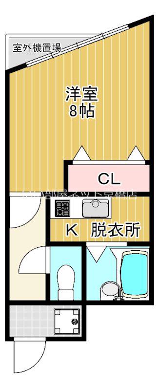 プレジデントハイツ(1K/6階)の間取り写真