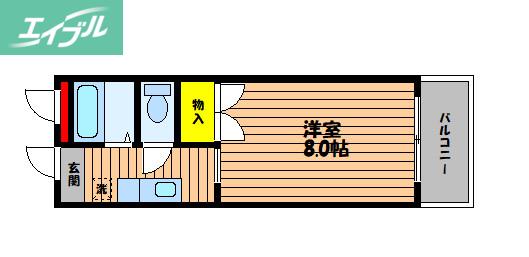 ドリームマンション(1K/1階)の間取り写真