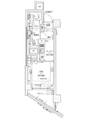 レジデンシャル池袋本町(1K/2階)の間取り写真