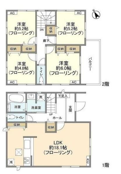 KOLET船橋咲が丘4(4LDK/1階)の間取り写真