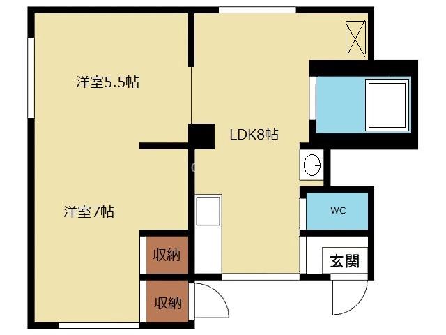 コーポラス華(2LDK/2階)の間取り写真