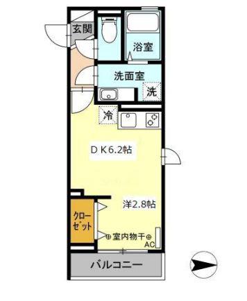 セジュール春日町2(1DK/2階)の間取り写真