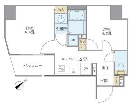 KDXレジデンス元浅草(1DK/4階)の間取り写真