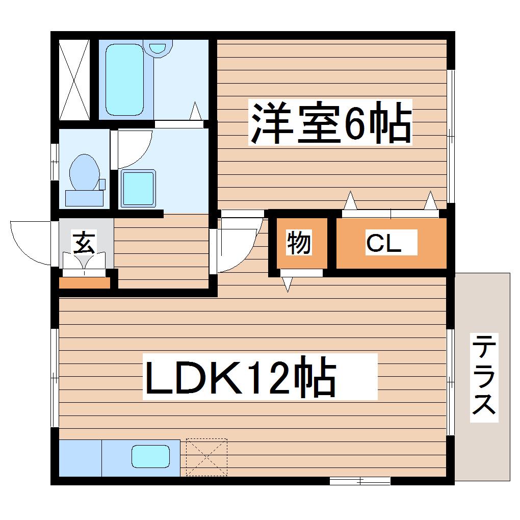 ハイムたかはし(1LDK/1階)の間取り写真