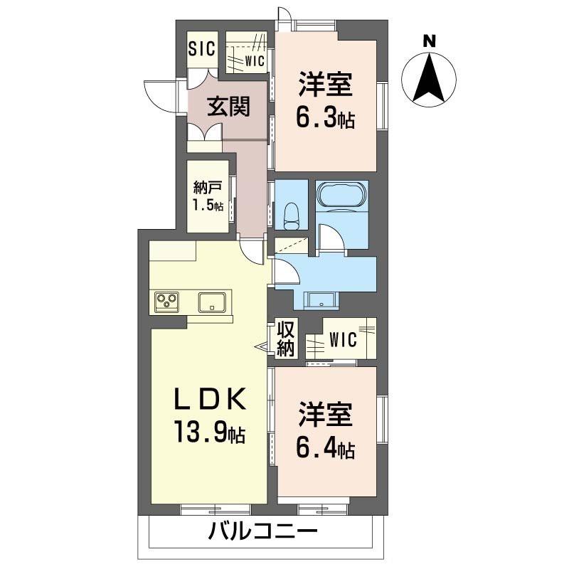 ベル グランツ(2LDK/3階)の間取り写真