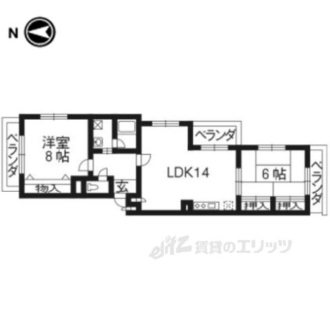 ONマンション(2LDK/4階)の間取り写真