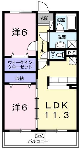 南海高野線 萩原天神駅 徒歩13分 3階建 築16年(2LDK/2階)の間取り写真