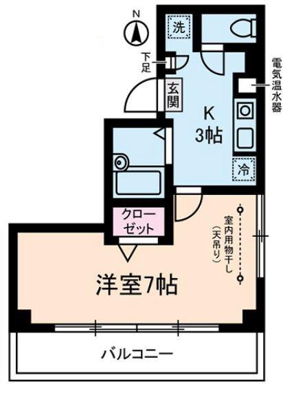 レジェンド森下(1K/4階)の間取り写真